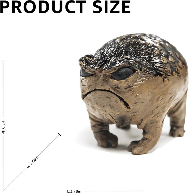 KYVANDO Weird Grumpy Angry Frog Toad Statue – Ugly Cute Resin Sculpture for Garden, Desk or Home Décor, Tiny Novelty Figurine with Gift Box, 1pcs - Image 3